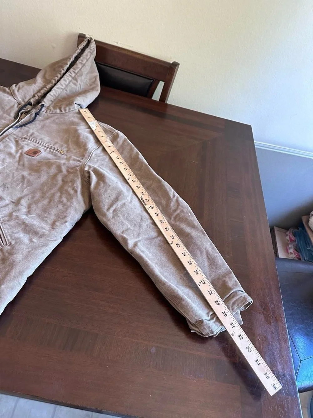Carhartt Detroit Style Hooded Jacket Men’s XL Faded Canvas Embroidered